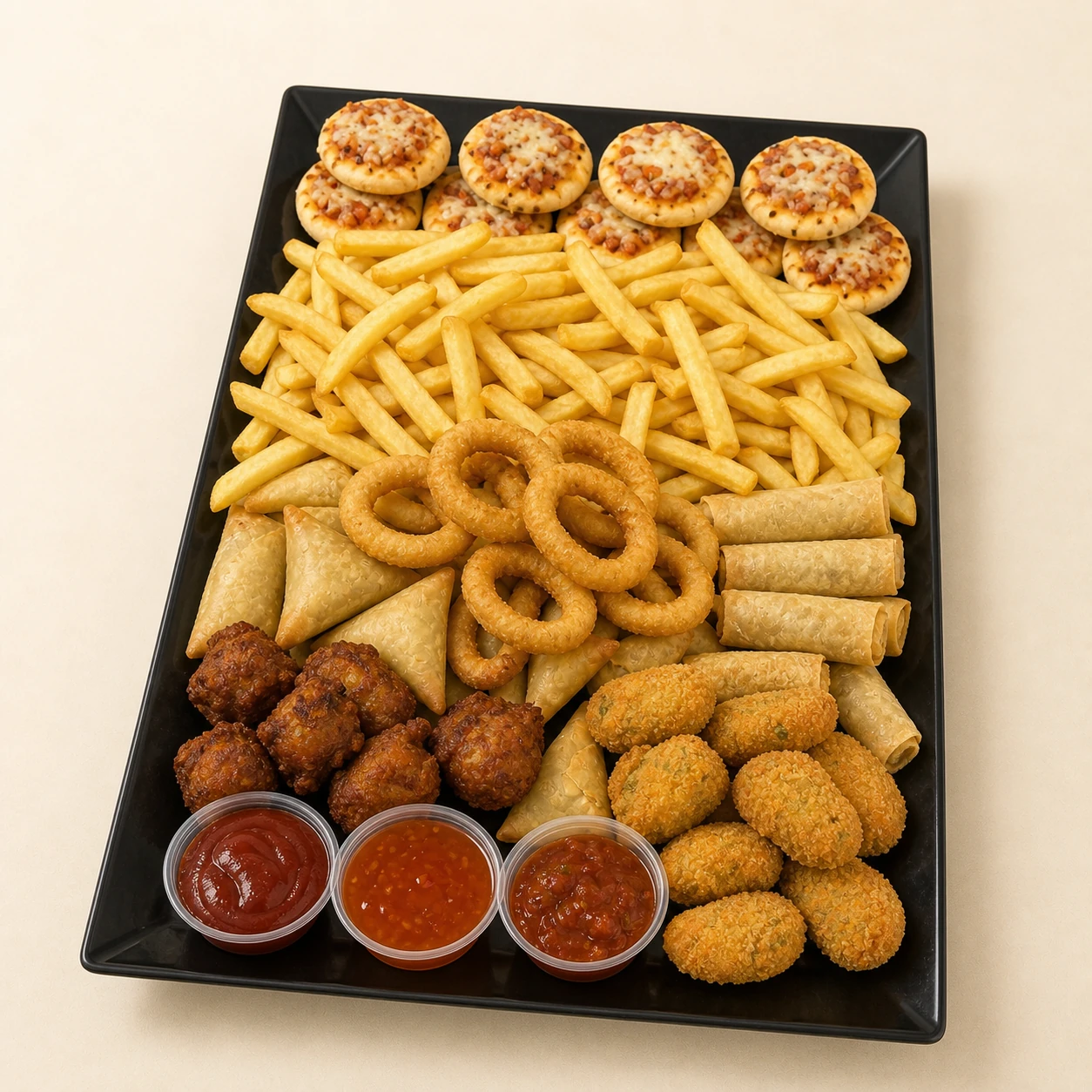 Vegetarian Deluxe Hot Savoury Platter