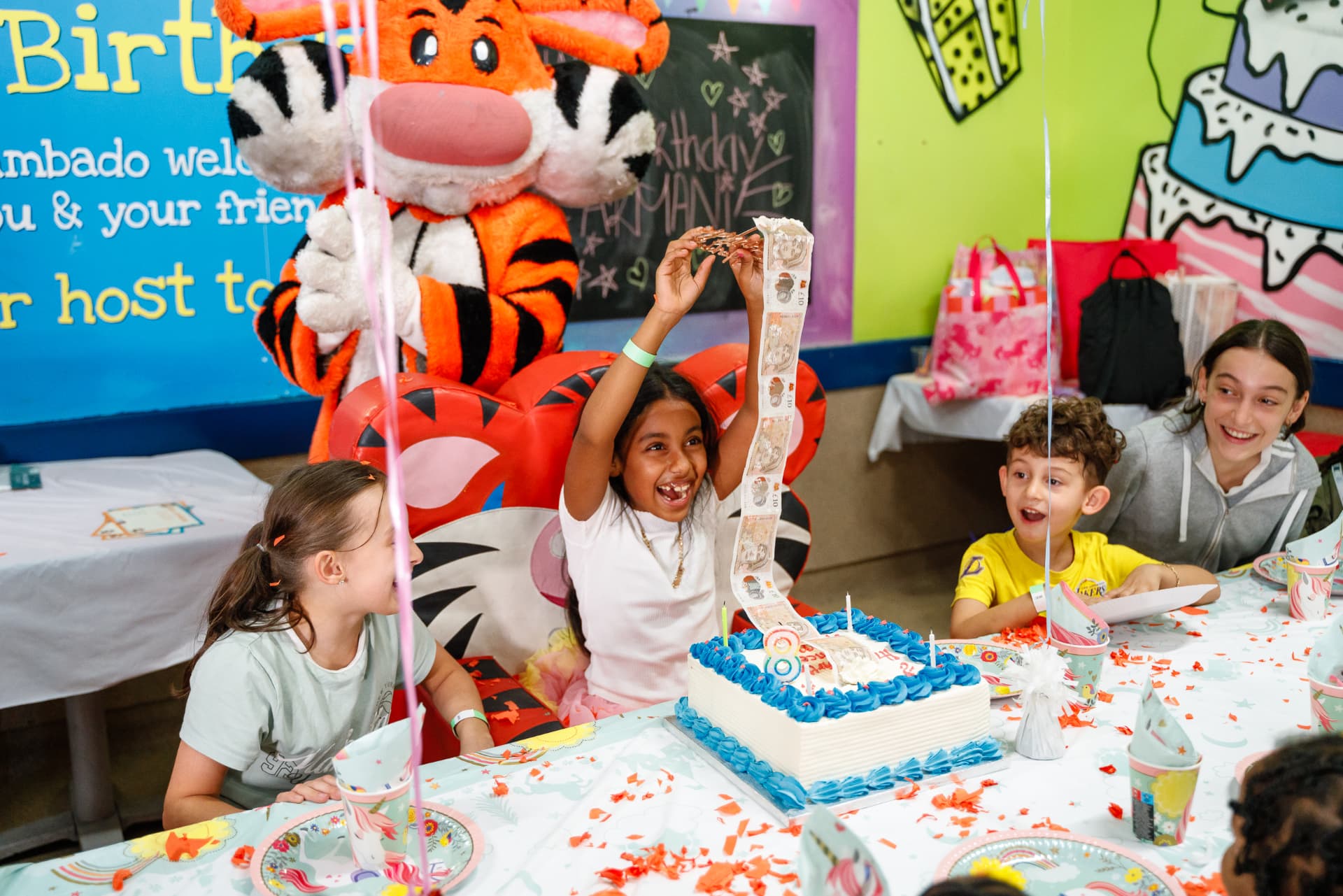 Children celebrating at a Gambado birthday party